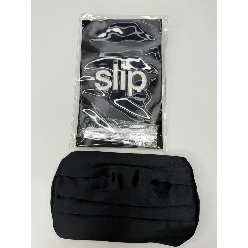 Slip Pure Silk Reusable Face Covering Black Mulberry Silk Adjustable Mask NWT